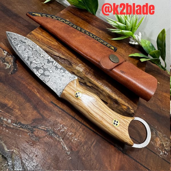 Olive wood camp knife
