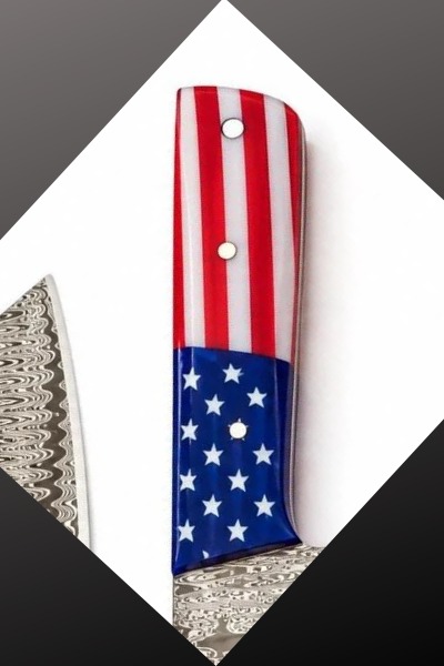US flag fixed-blade handle